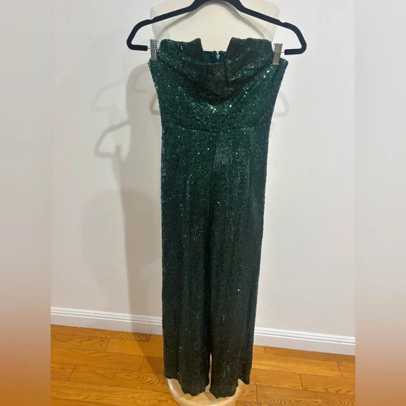 Black Halo Lena Jumpsuit in green, Size: 0 - Picture 5 of 15